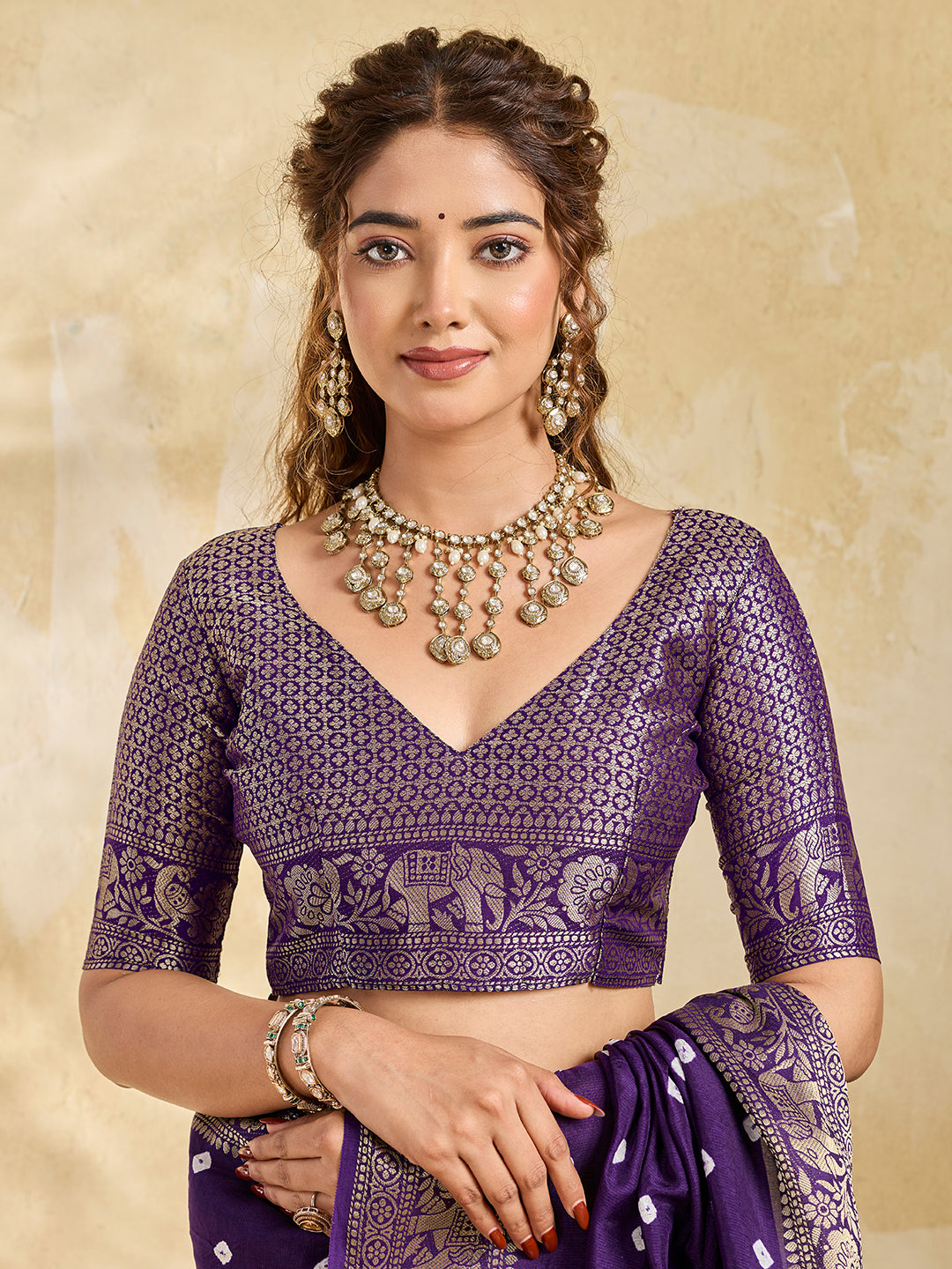 Buy New Elegant Bandhani Saree With Festive Wear KcPc