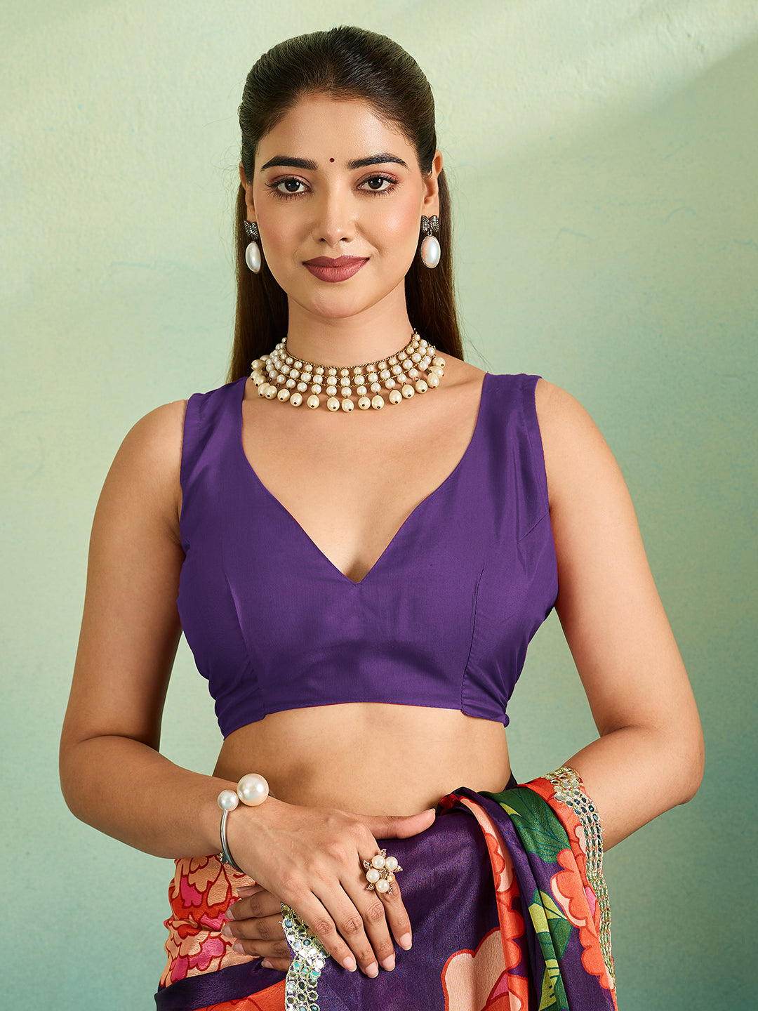 Gotapatti work Sarees in purple colour