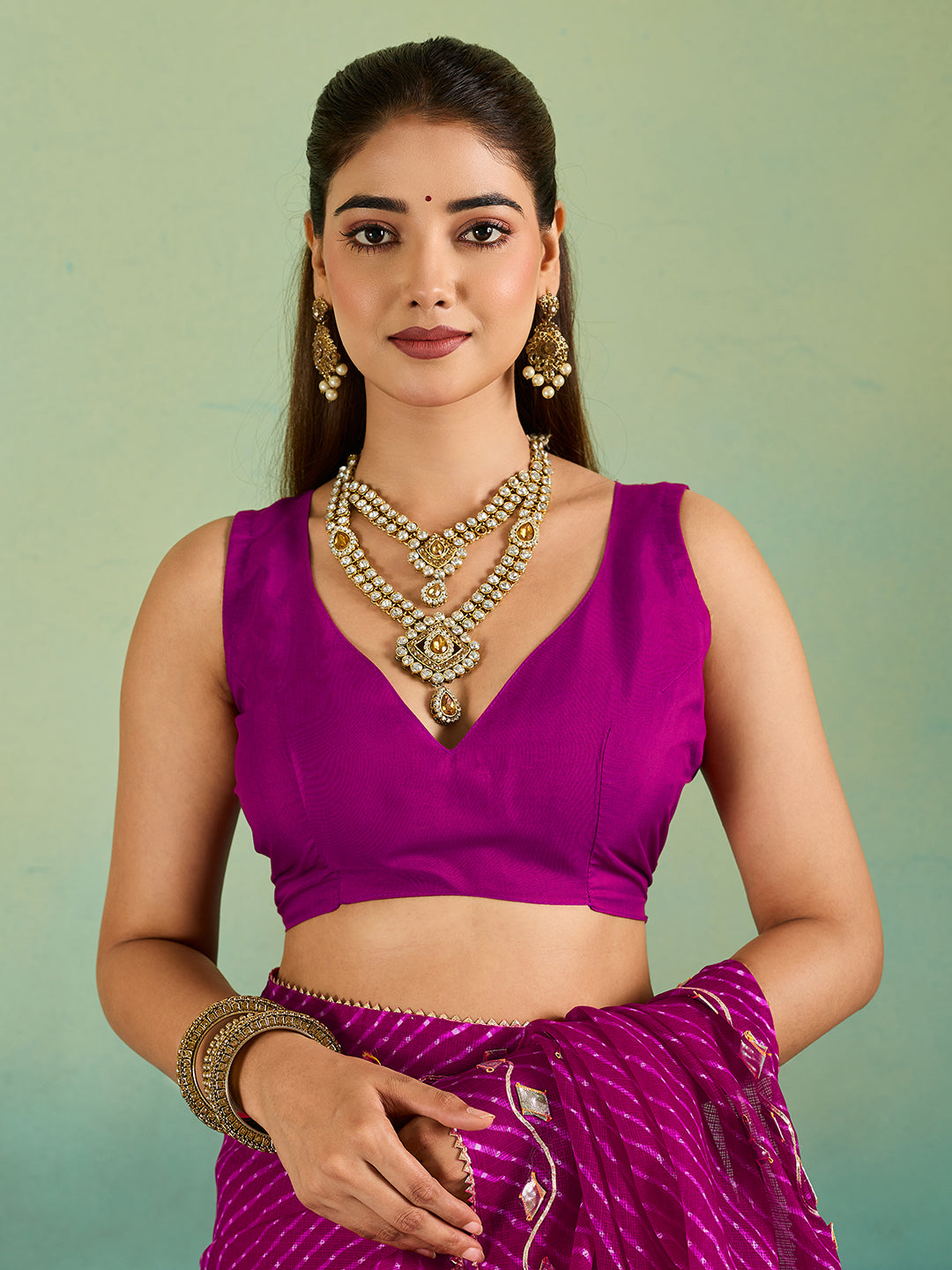 Buy Leheriya Style With Gotapatti Work Saree