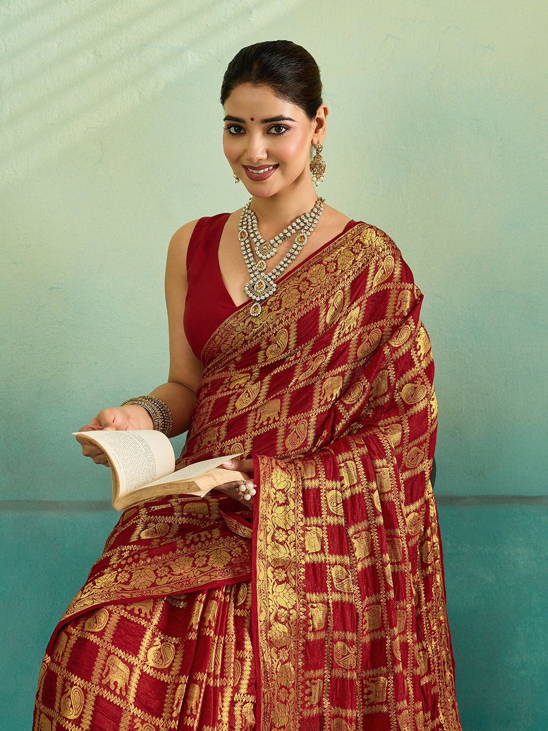 KcPc New Latest Art silk Banarasi Style With Zari weaving Work Saree KCPC