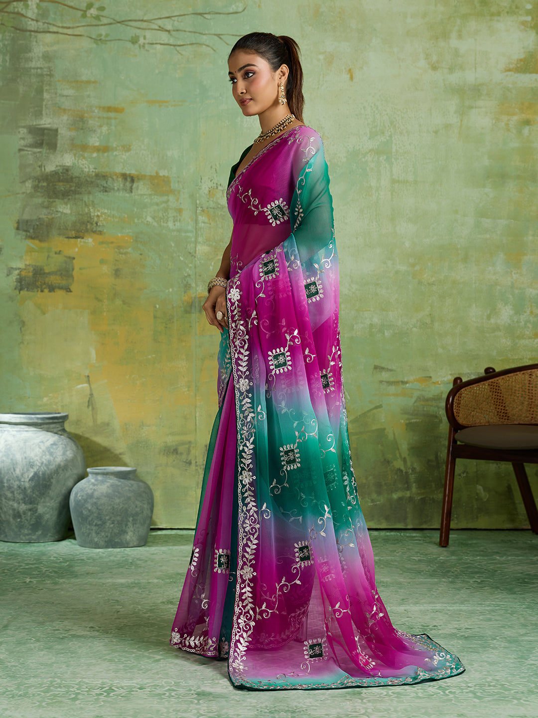 KcPc New Royal Festive Wear Saree with Stunning Embroidery Work Detailing
