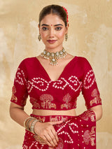 Buy Modal Bandhani Saree with Cutdana Work Kcpc image 7