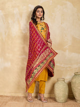 KcPc New Ghatchola Art Silk Bandhej Heavy Border DupattaZHR
