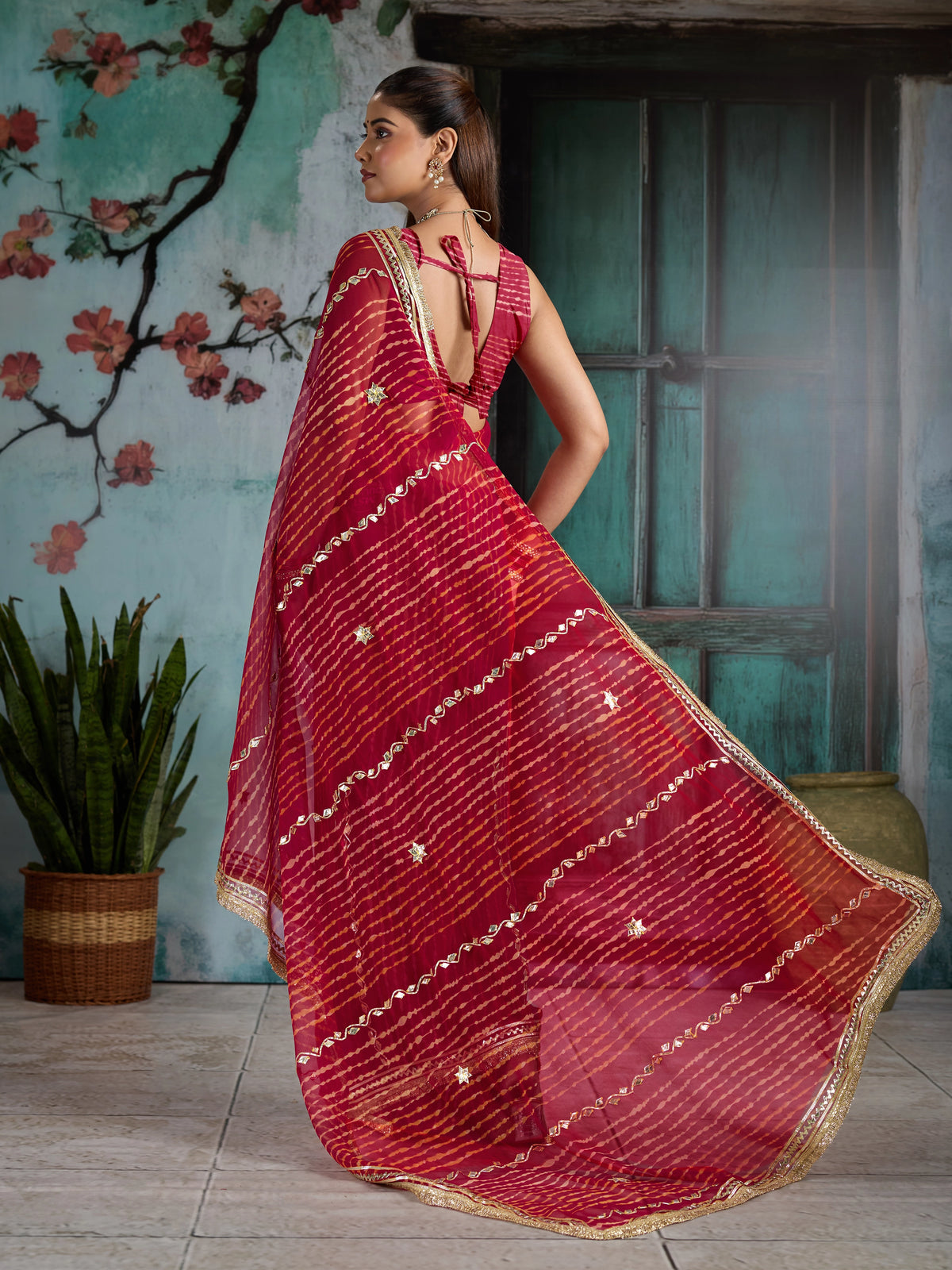 KcPc Royal Georgette Saree with Gotapatti Work MHS
