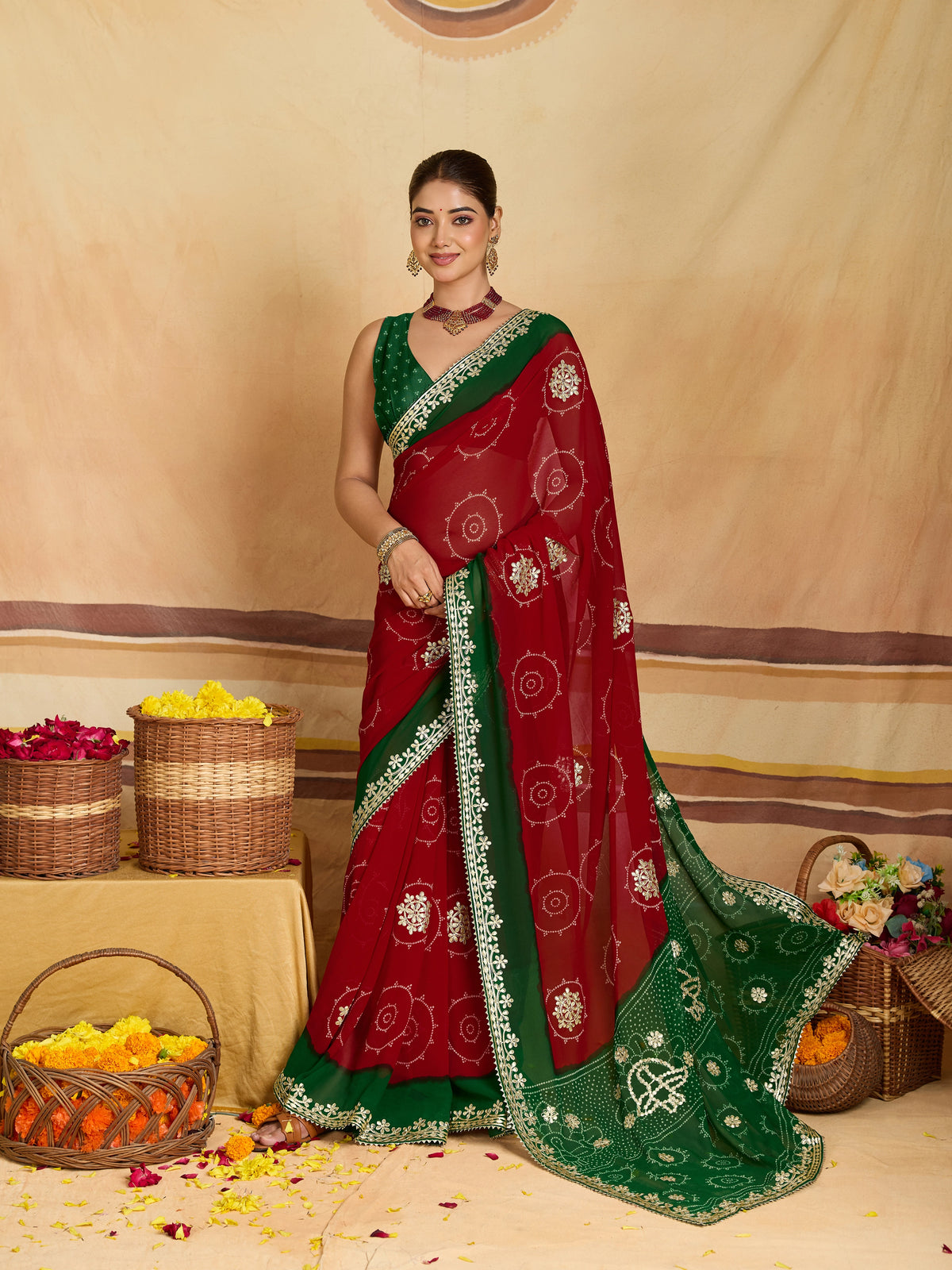KcPc New Royal Bandhani Sarees with Festive Charm SANJU
