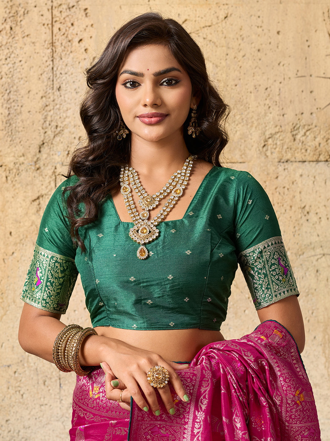 By Banarasi Saree With Traditional Wear