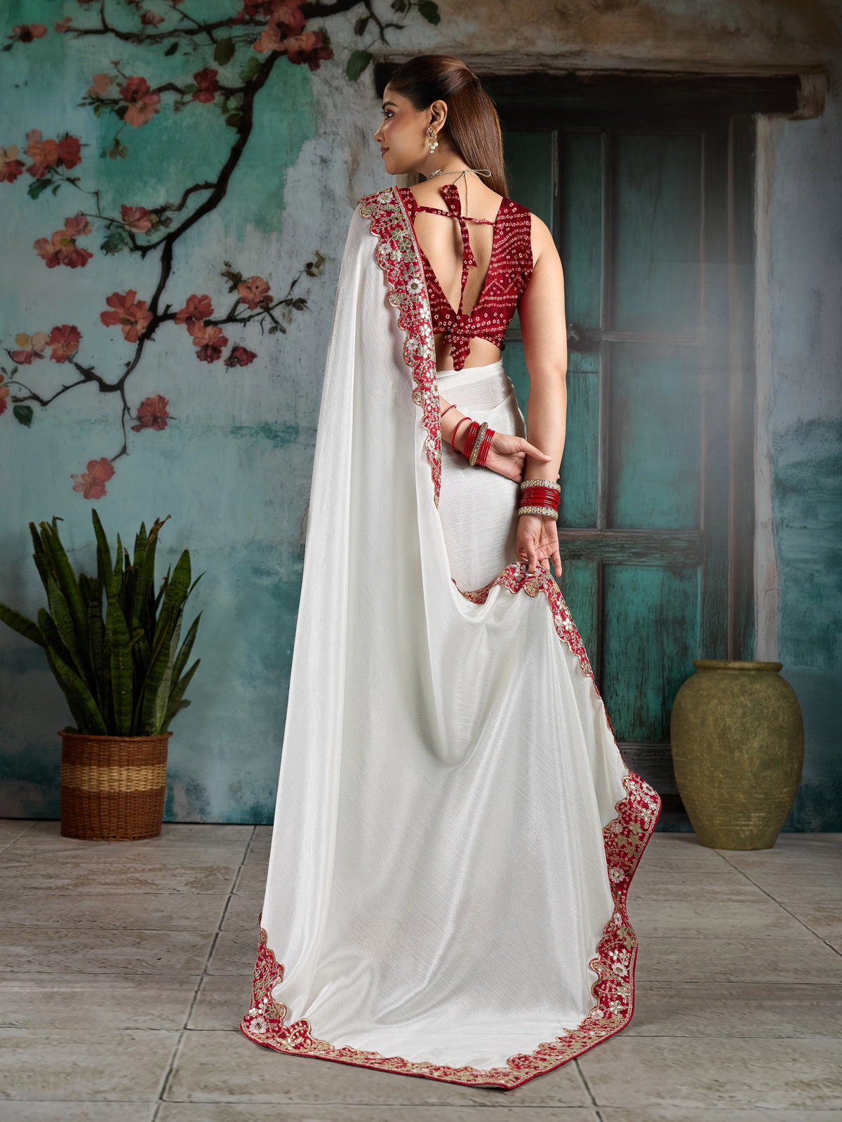 KcPc New Chinon Silk Bollywood Style With Sequence Gotapatti Work Saree PDM
