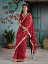 KcPc Royal Georgette Saree with Gotapatti Work MHS
