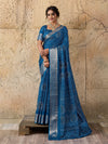 Cotton silk Ajrakh style Saree under 1000