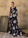 KcPc New Beautiful Pure Georgette Flower Printed Style Saree SUN