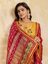 KcPc New Ghatchola Art Silk Bandhej Heavy Border DupattaZHR
