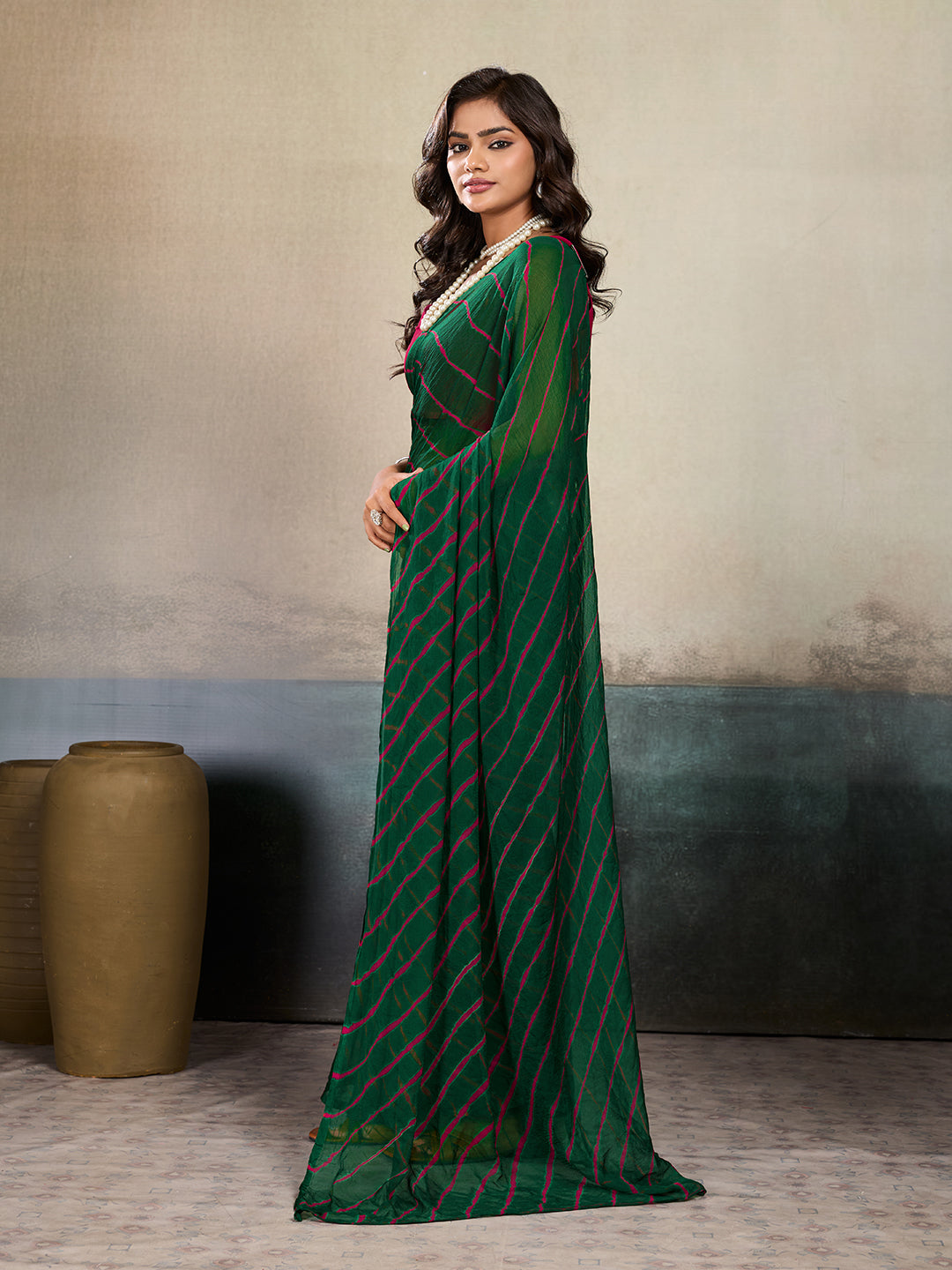 Buy New Chiffon Leheriya Style With Casual Wear Saree
