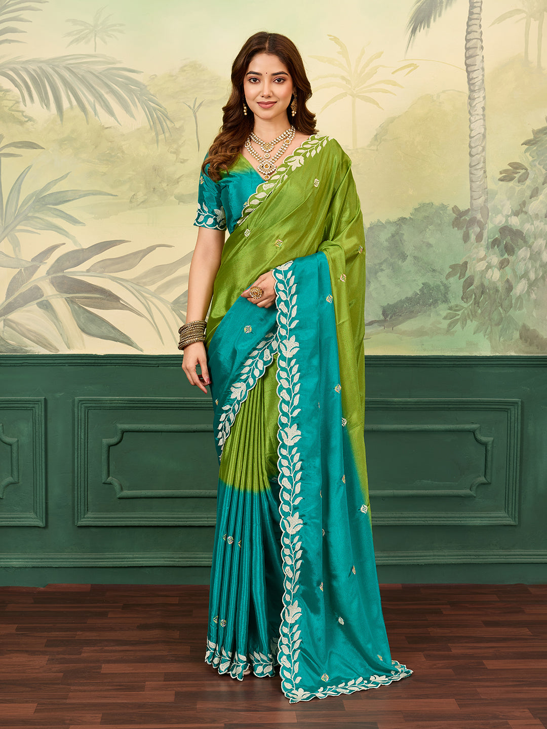 Buy Bollywood Style With Kashida Work Saree
