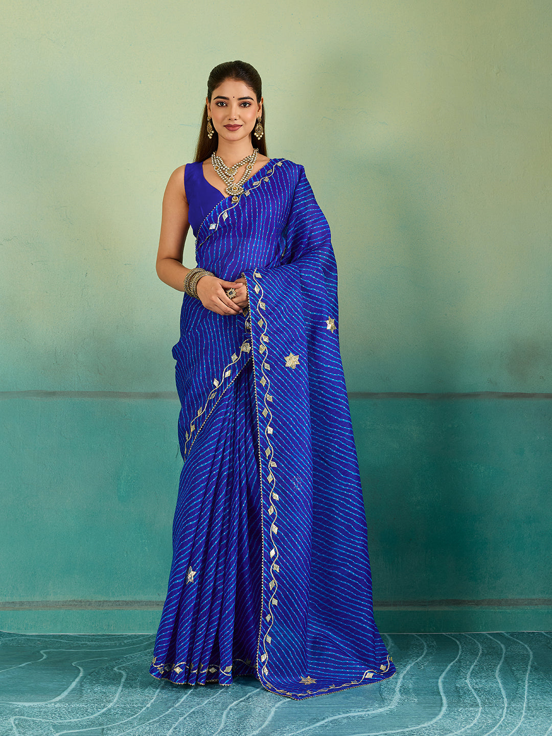 Buy Leheriya Style With Gotapatti Work Saree