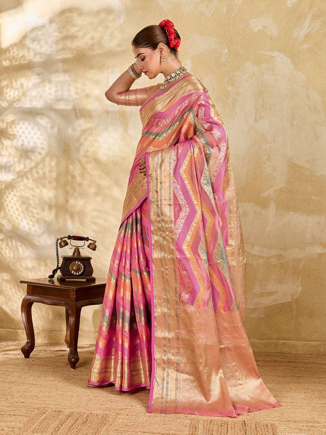 Chanderi Mahajanisaree for festivals