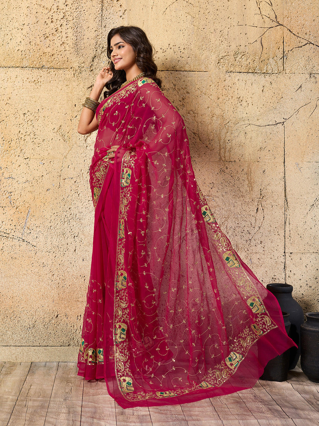 KcPc Special New Vibrant Traditional Look with Soft Georgette Saree JAY
