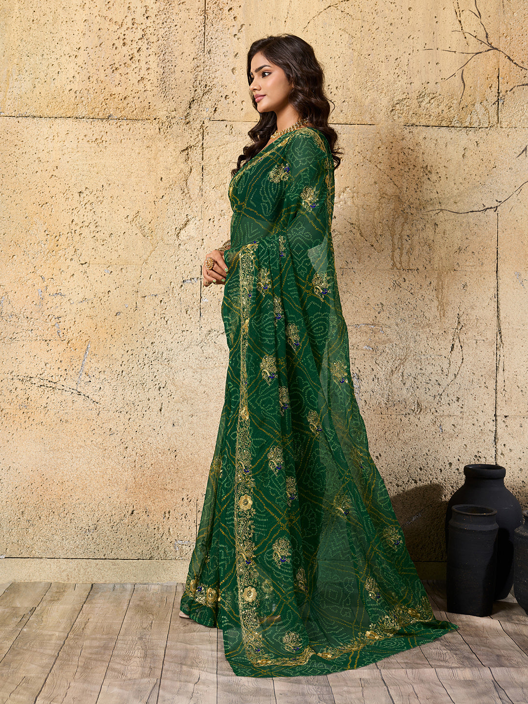 Buy latest Royal Bandhani Georgette Saree With Wedding Wear