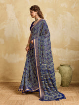 KcPc New Chiffon Bandhani Style Saree with Thread Weaving Border KDN