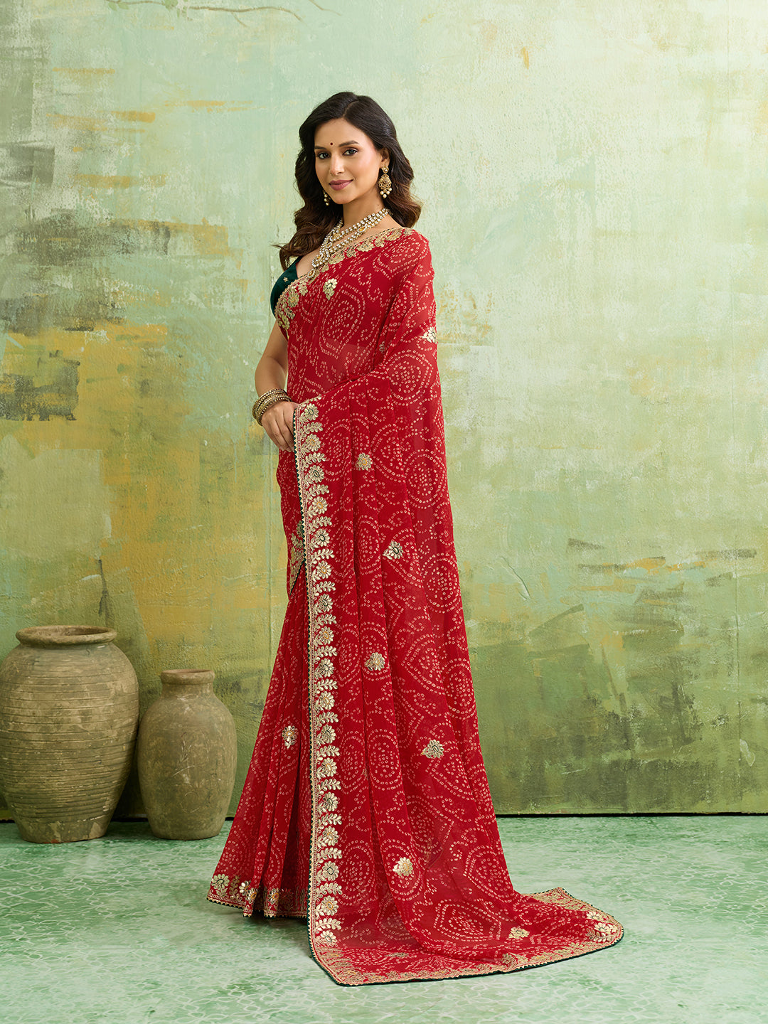 Buy New Festive Special Bandhani Saree With Festive Wear KcPc