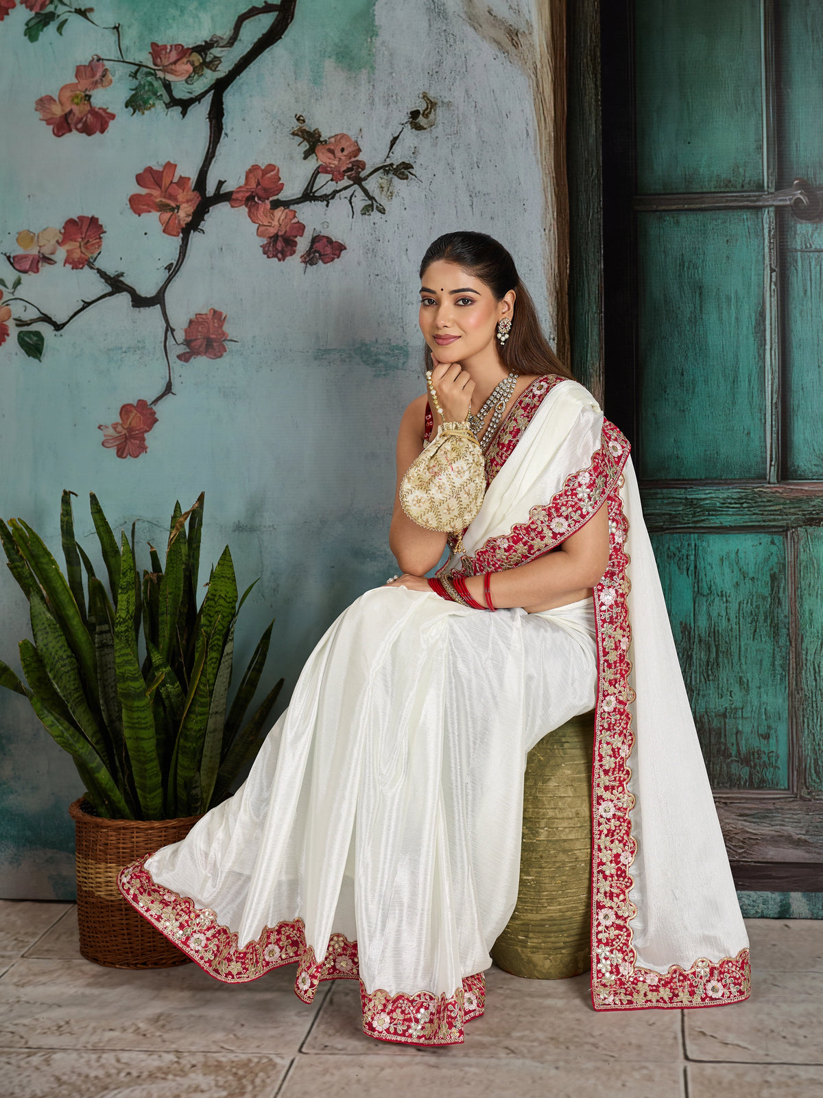 KcPc New Chinon Silk Bollywood Style With Sequence Gotapatti Work Saree PDM