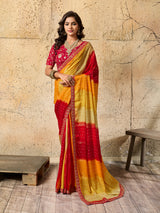 designer bandhani saree for festival