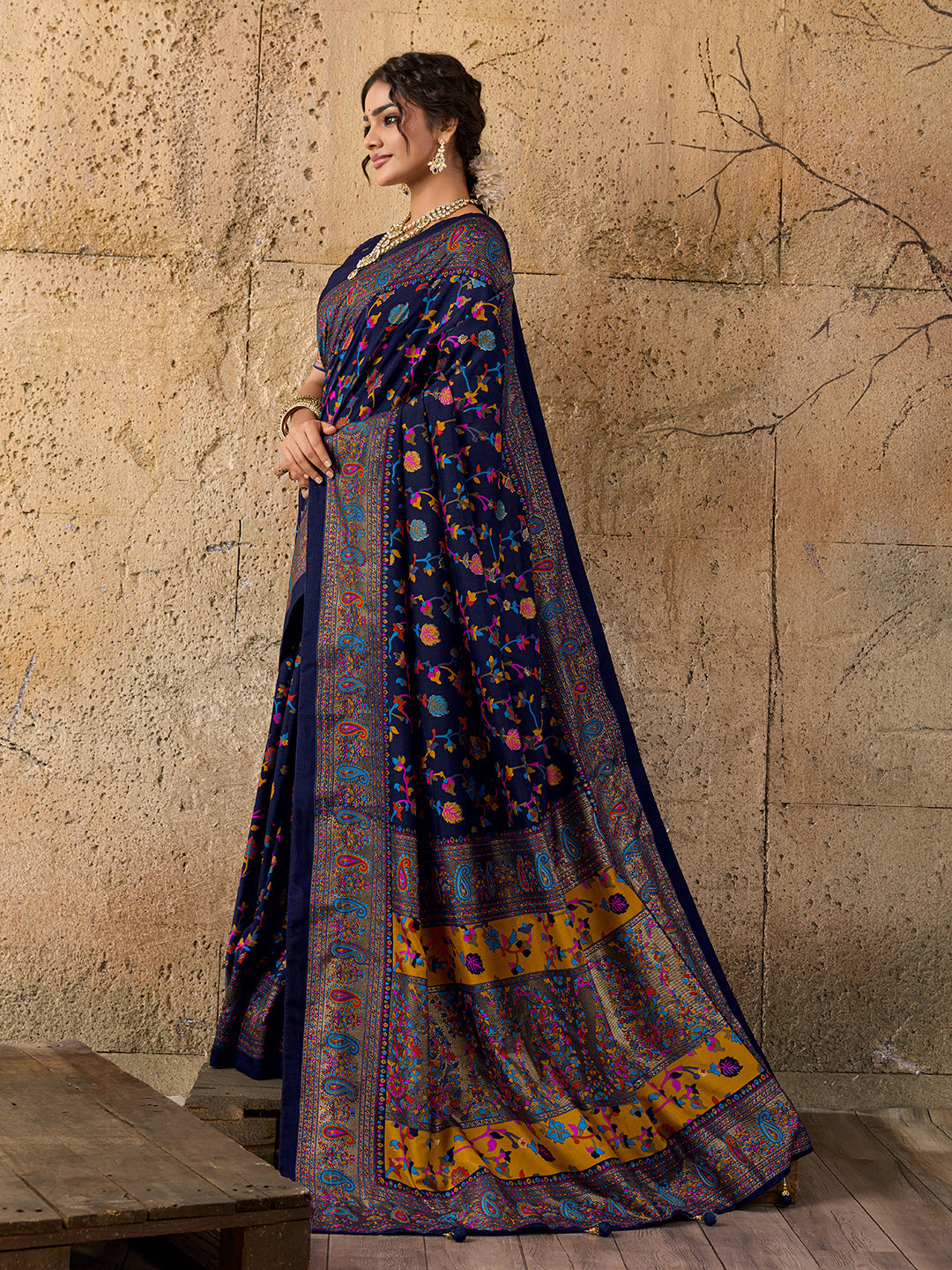 KcPc Latest Handpicked Pashmina Silk Foil Print SareeSTR
