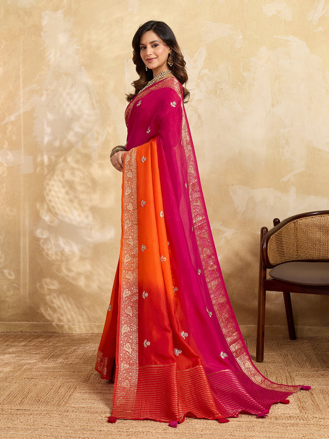 KcPc New Soft Dola Silk Designer Saree with Stunning Gotapatti DetailingGAN