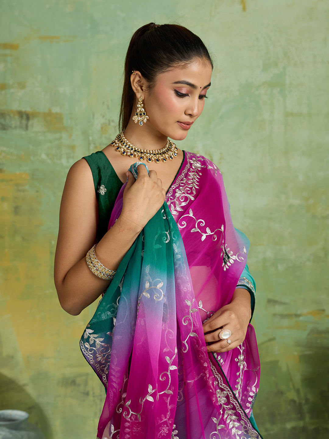 KcPc New Royal Festive Wear Saree with Stunning Embroidery Work Detailing