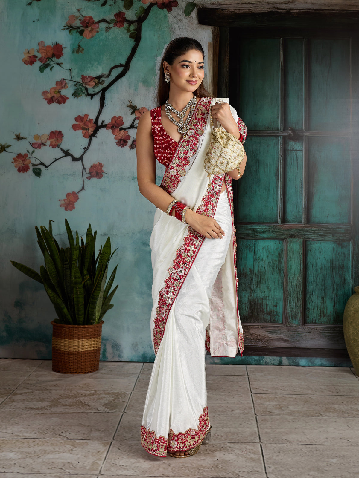 KcPc New Chinon Silk Bollywood Style With Sequence Gotapatti Work Saree PDM