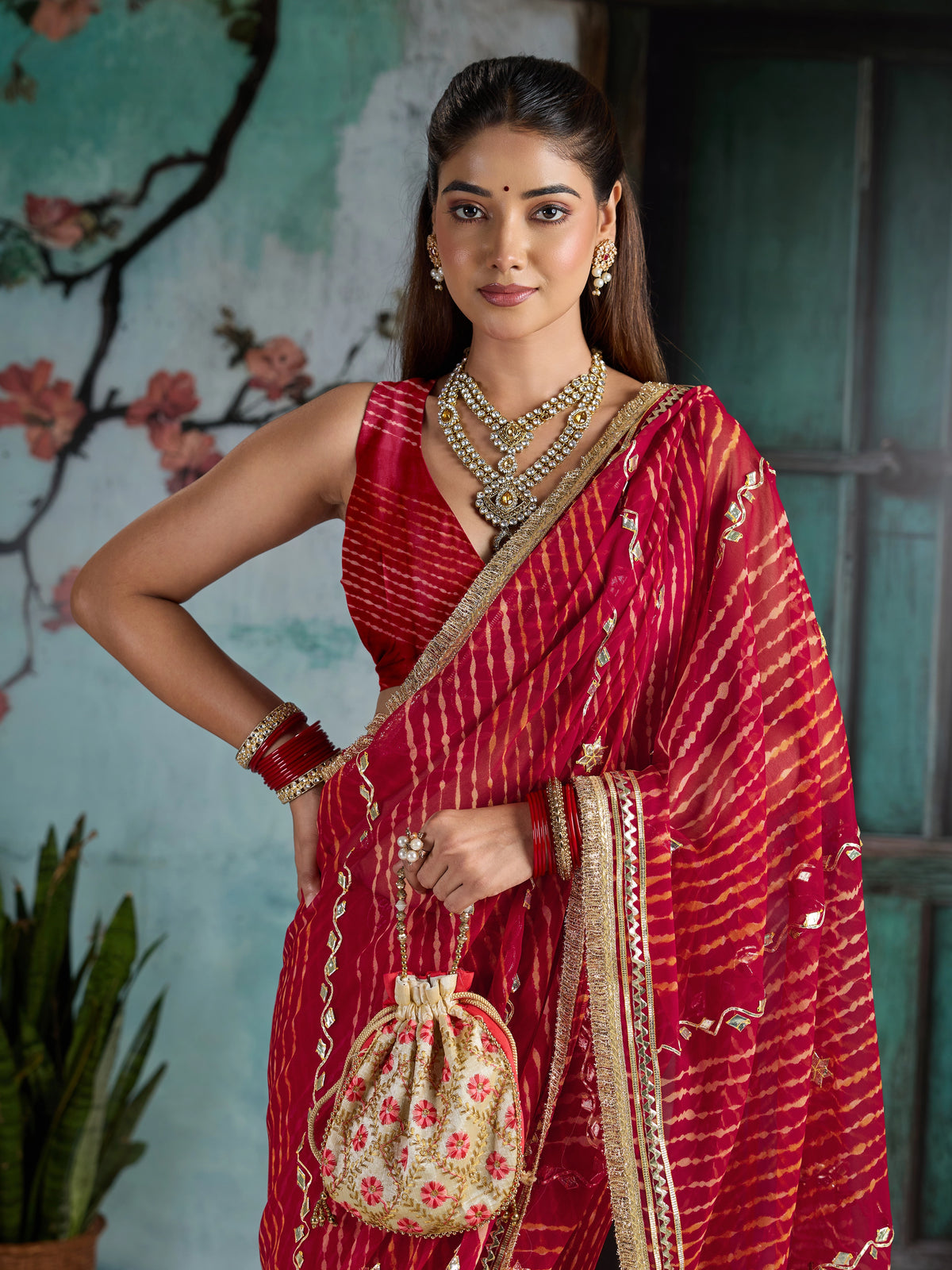 KcPc Royal Georgette Saree with Gotapatti Work MHS