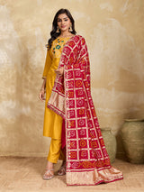KcPc Premium Bandhani Modal GajiSilk Dupatta for Traditional Wear MEG