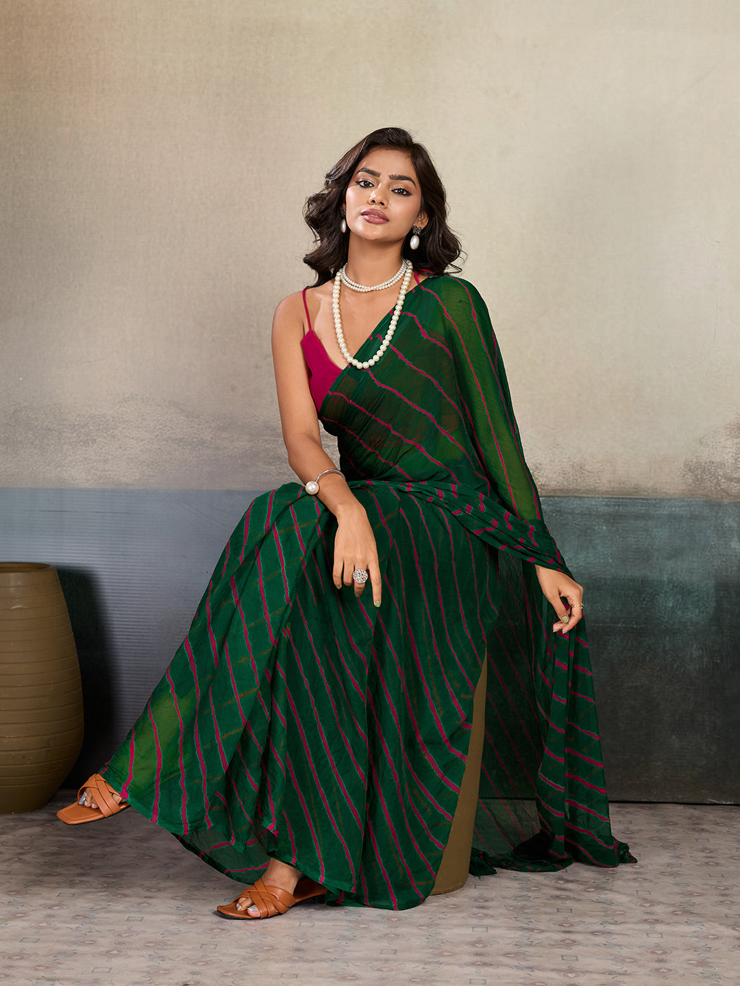Buy New Chiffon Leheriya Style With Casual Wear Saree