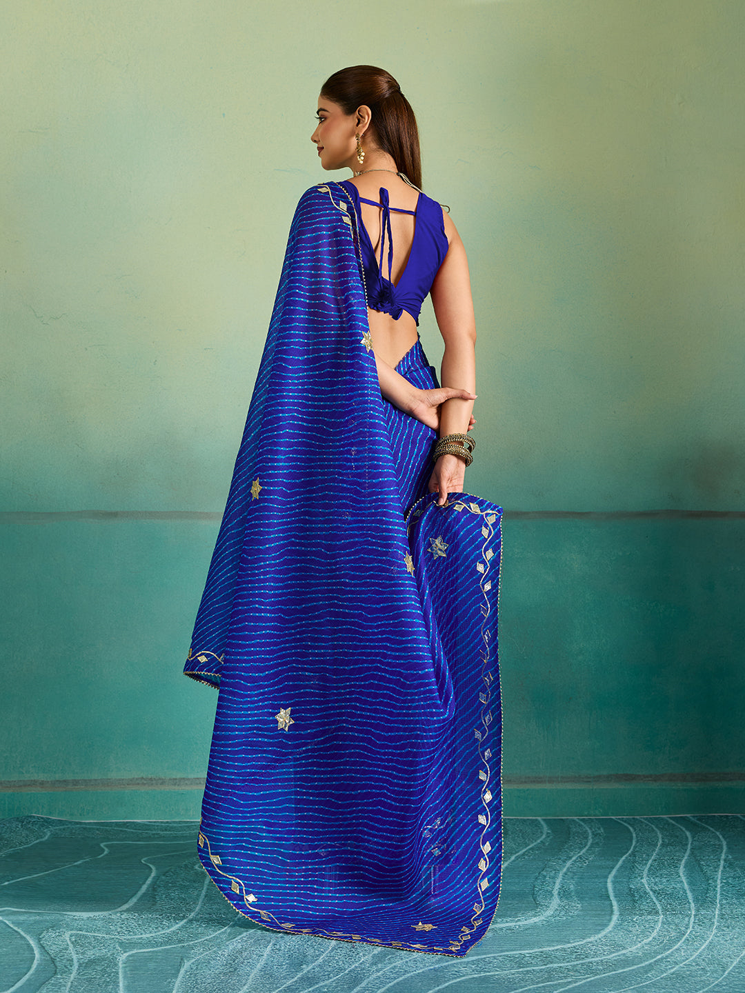 Buy Leheriya Style With Gotapatti Work Saree