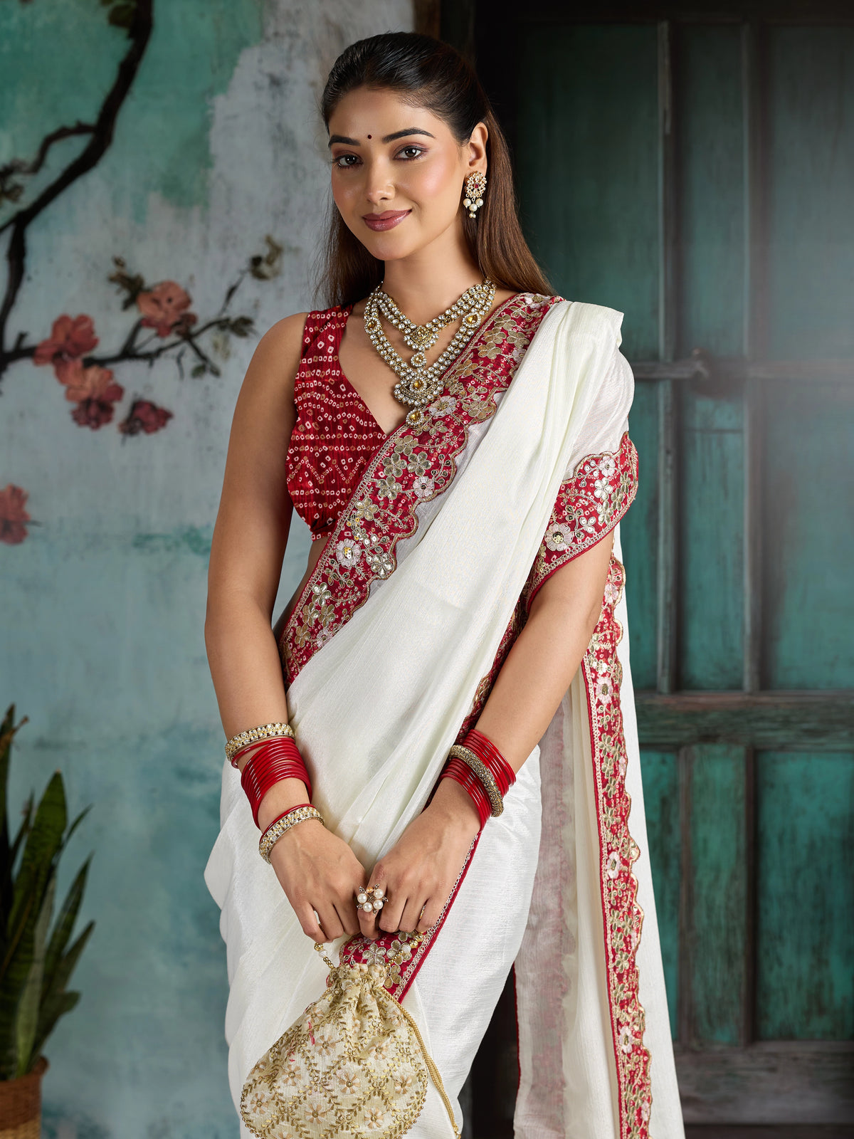 KcPc New Chinon Silk Bollywood Style With Sequence Gotapatti Work Saree PDM