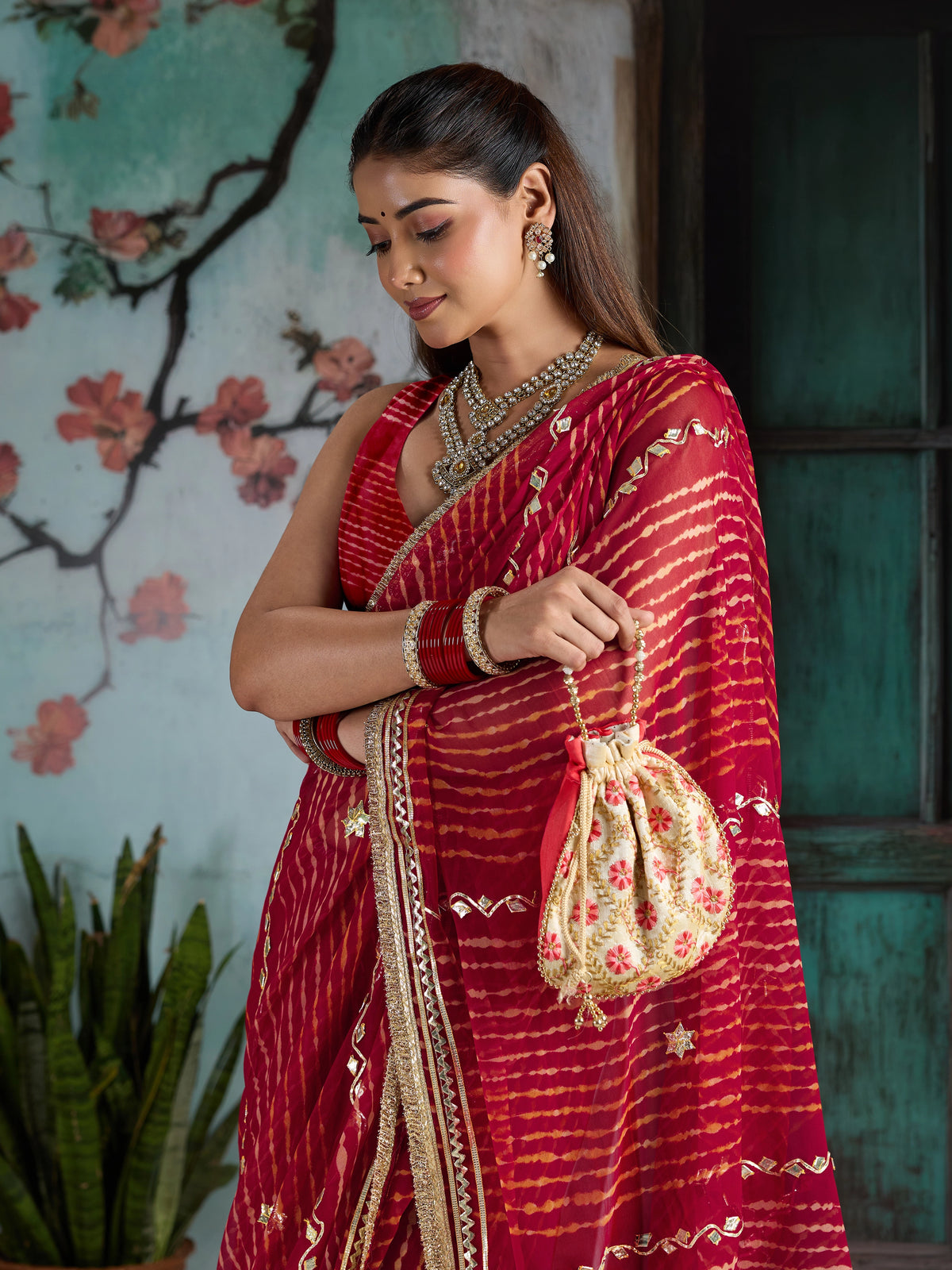 KcPc Royal Georgette Saree with Gotapatti Work MHS