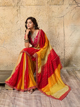 designer bandhani saree for festival