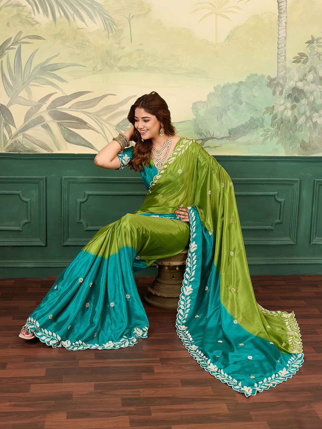 Buy Bollywood Style With Kashida Work Saree