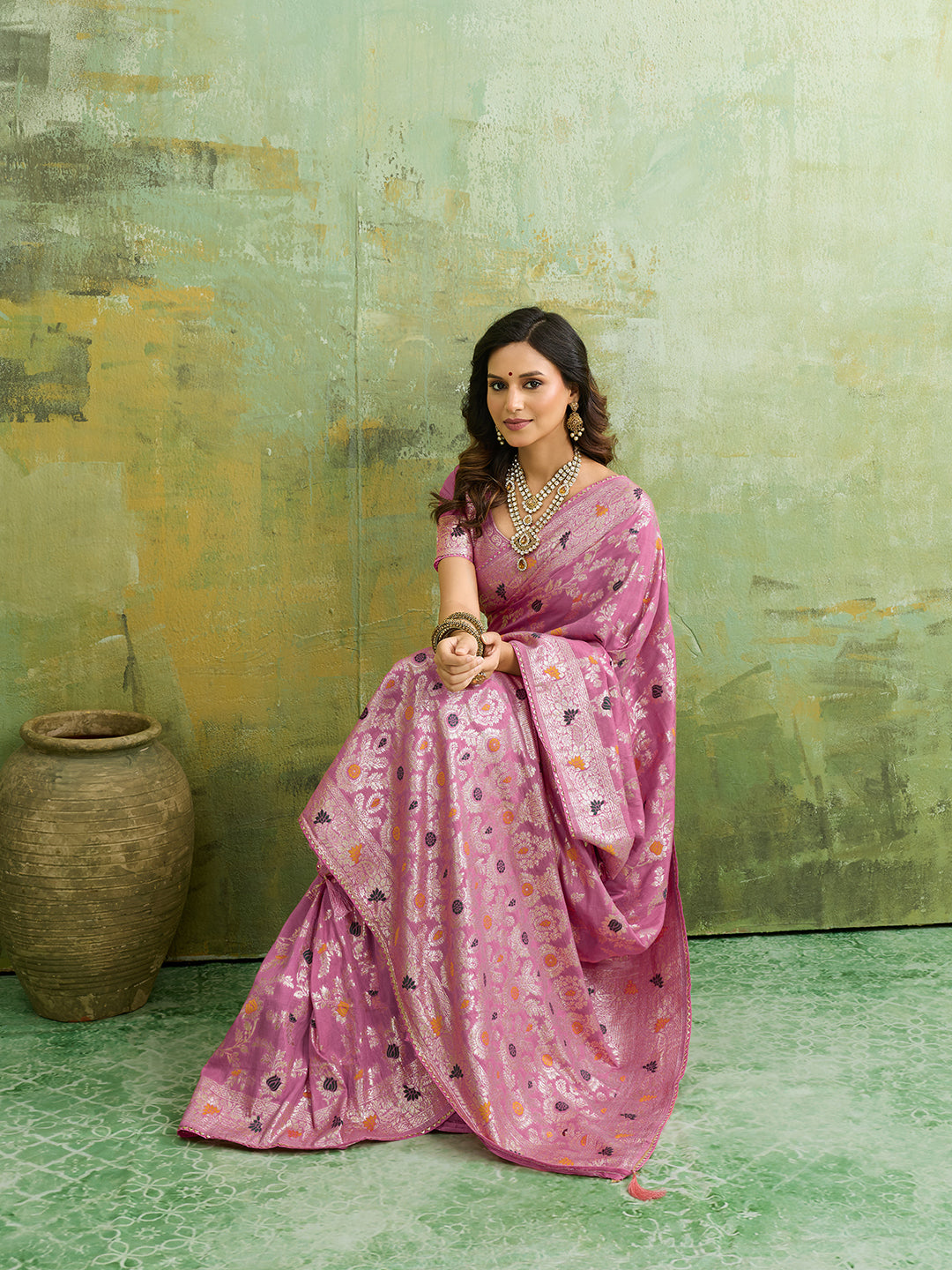 Silk With Zari Weaving Saree under 2000