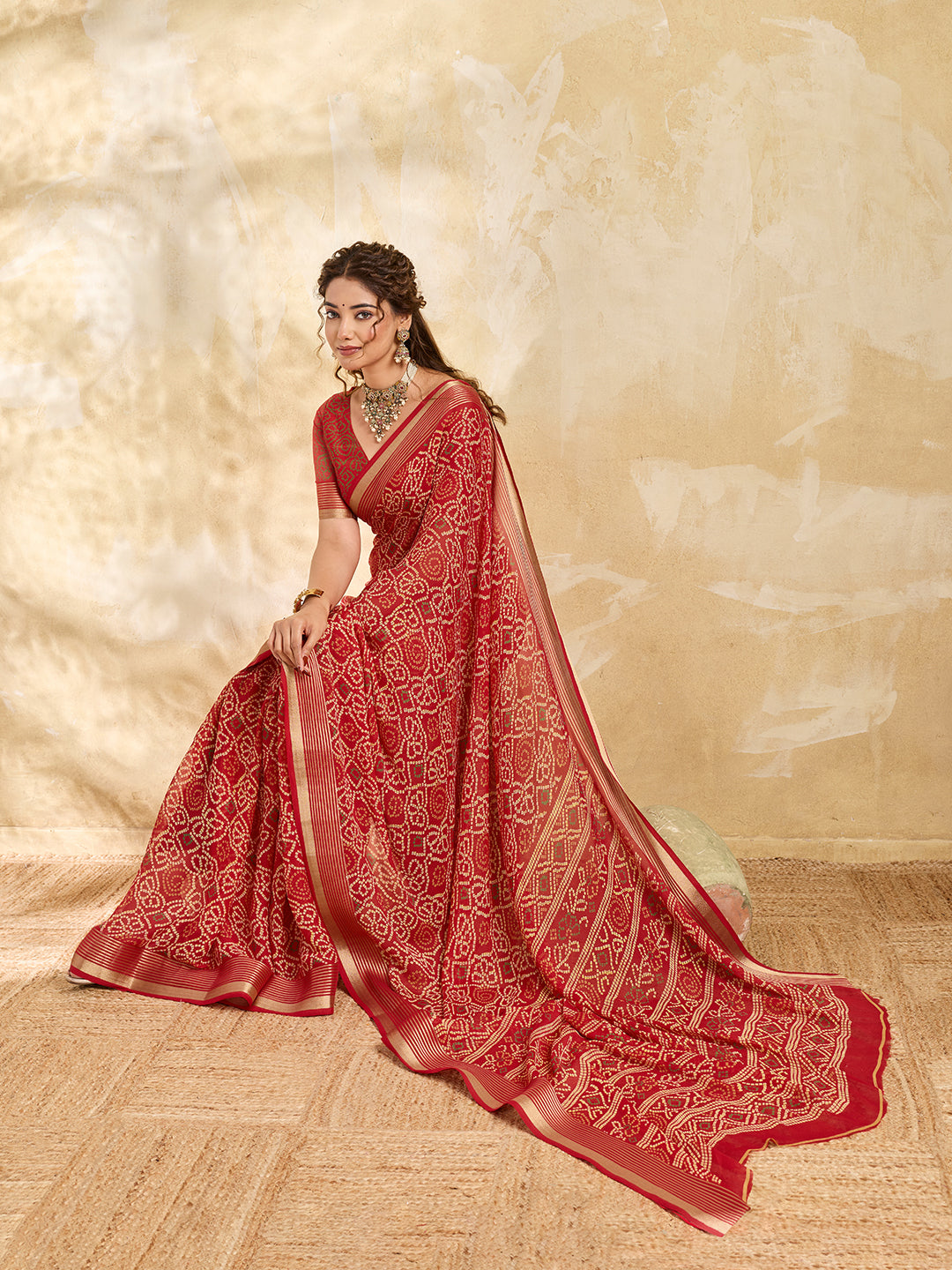 Buy Bandhani Style Saree Kcpc