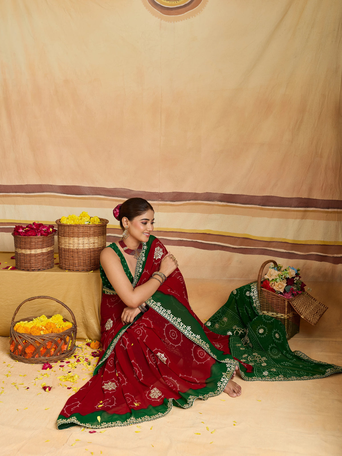 KcPc New Royal Bandhani Sarees with Festive Charm SANJU