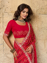 KcPc New Beautiful Georgette Traditional Style Gotapatti Work Saree PDM