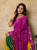Buy Traditional Bandhani Style Georgette Saree Perfect Festive Collection