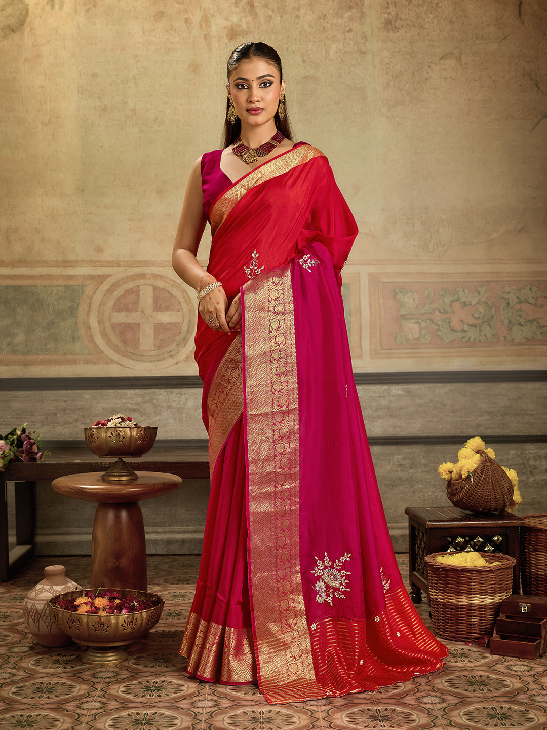 KcPc New Beautiful H O Silk Banarasi Style With Zardoji Work Saree AMT