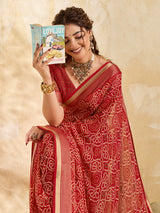 Buy Bandhani Style Saree Kcpc