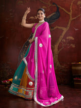 KcPc Traditional Leheriya Georgette Lehenga with Gota WorkMHS