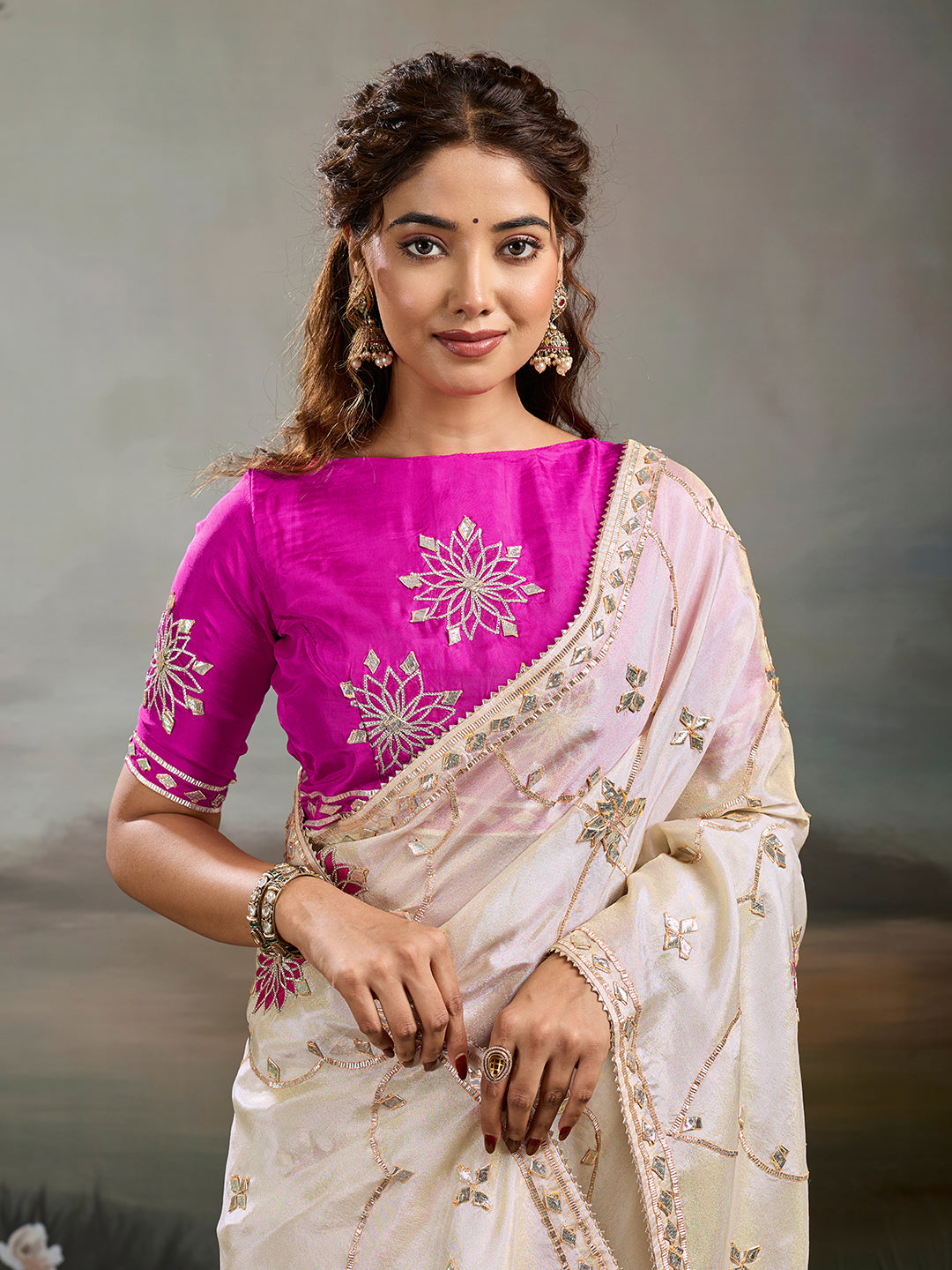 KcPc New Premium Tissue Silk Saree with Gotusser Tapeta Detailing PSF