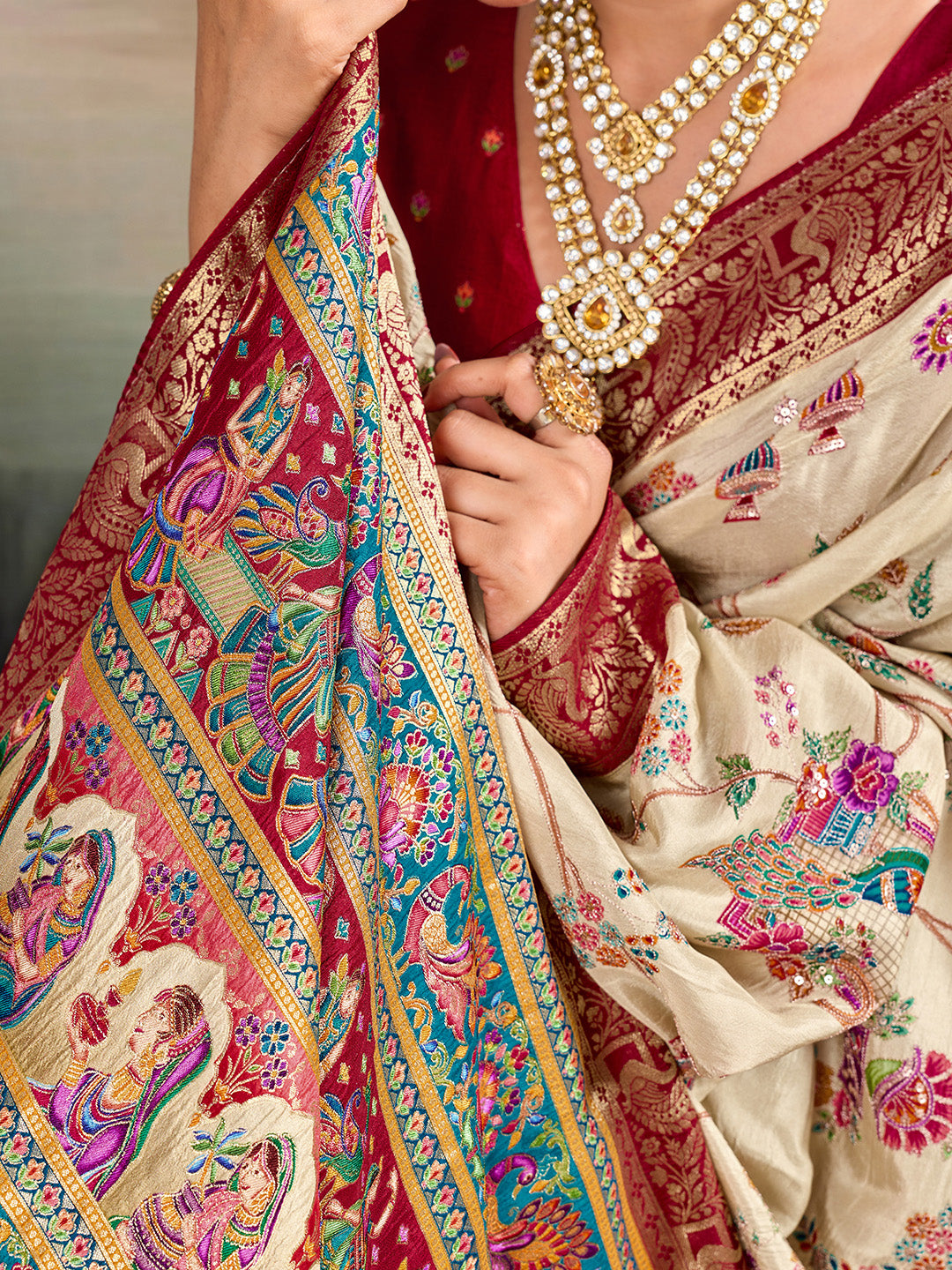 Buy Premium Silk Banarasi Style Saree Traditional Wear Kcpc