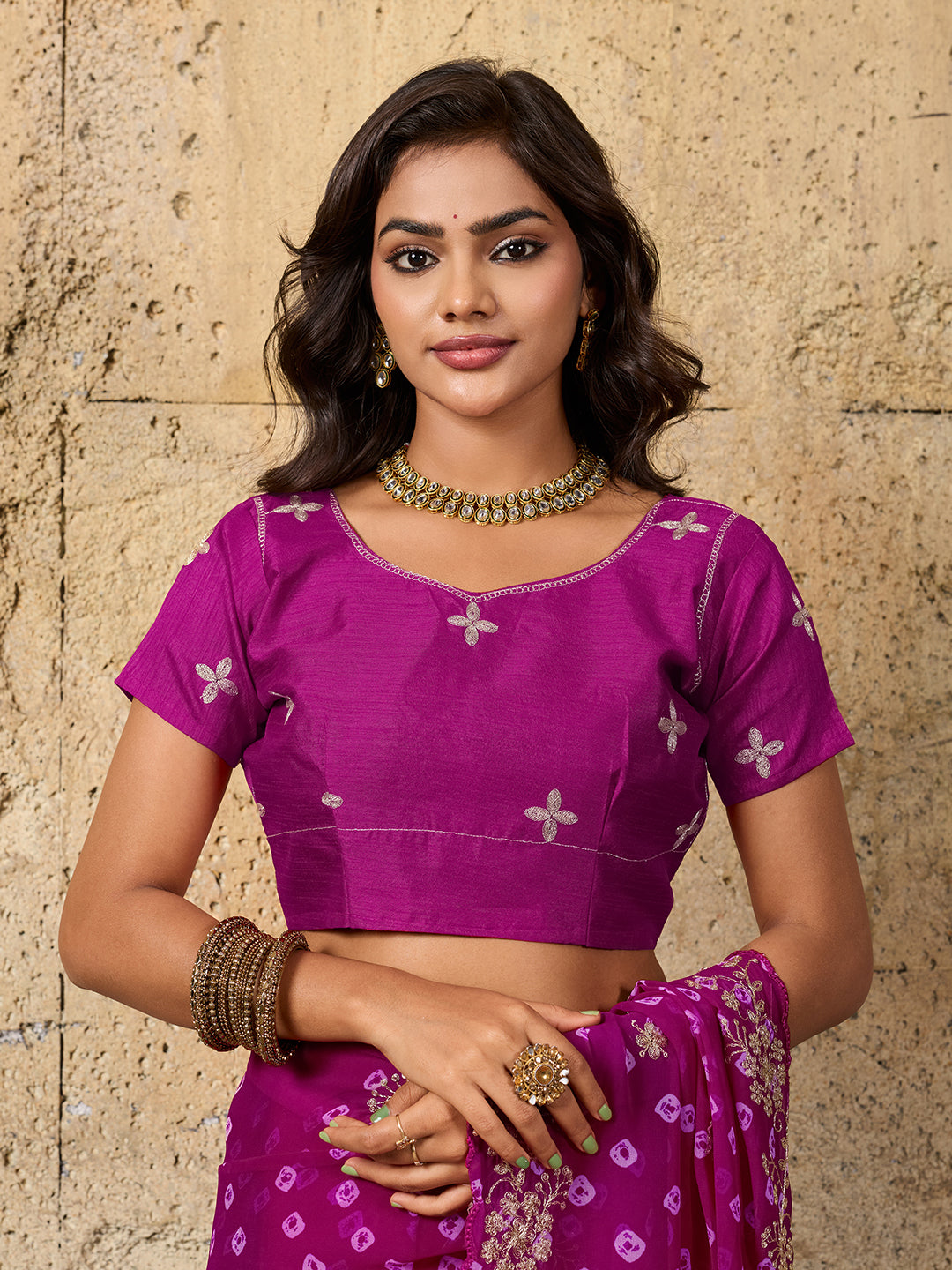 Buy Traditional Bandhani Style Georgette Saree Perfect Festive Collection