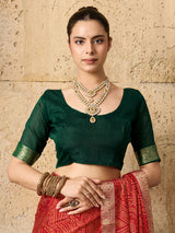 chiffon saree in bandhani style under 500