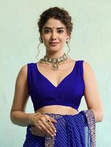 Buy New Spiceal Chiffon Leheriya Style With Embroidery Border Work Saree